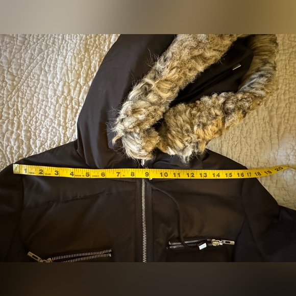 Mango Quilted Long Coat, Chocolate Brown, Size L - Picture 10 of 17